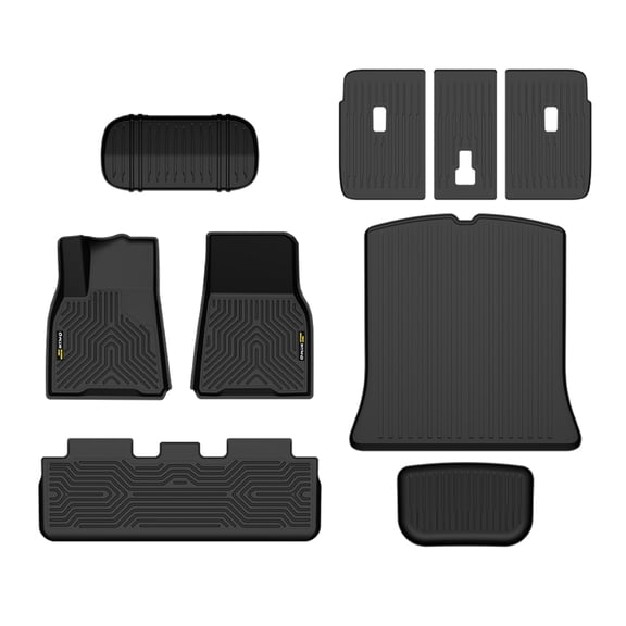 9PCS TPE Floor & Cargo & Trunk & Backrest Mats Fit For 2024-2025 Tesla Model Y
