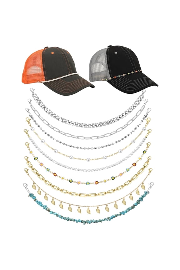Hat Chains, DIY Hat Charms for Mesh Baseball Caps, Phone Cases, and Purses, 9 Pcs