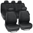 thumbnail image 1 of 9PCS Universal Black PU Leather Car Seat Covers Full Set - Fits Most 5-Seater Sedans, SUVs & Trucks, Non-Slip Waterproof Design, Easy Install (Front/Rear/Headrest), 1 of 8