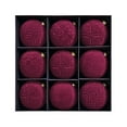 thumbnail image 1 of 9PCS Velvet Christmas Ornaments 4 Inch, Flocked Shatterproof Xmas Tree Balls in Burgundy Red for Holiday Home Wedding Party Tree Decorations, 1 of 9