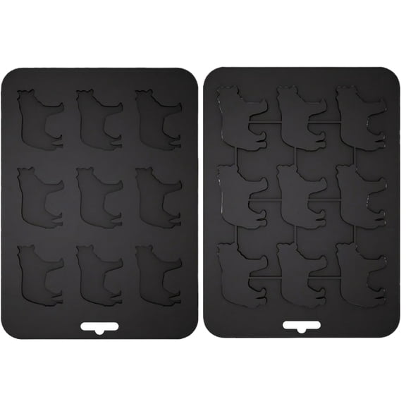 9PCS Wolf-Shape Ice Cube Pudding Chocolate Mold, Wolf-Themed Silicone Mold for Baking Muffin Cake, Chocolate, Candy, Soap, Durable, Easy to Clean, Portable Food-Grade Silicone Moldslds, Black