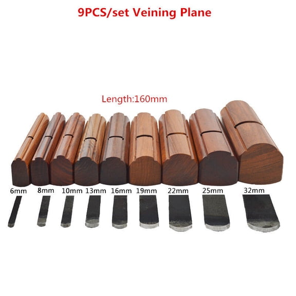 9PCS/set rabbet Plane woodwork tool Carpenter wood tool groove slot planes W185