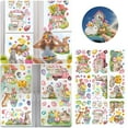 9PCSEaster Day Window Clings Large Rabbit Easter Egg Shape Window