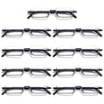 thumbnail image 1 of 9PK Half Rim Metal Frame Small Mens Reading Glasses Blue Light Blocking Readers, 1 of 10