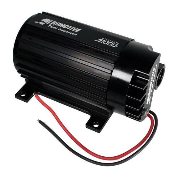 9PSI A1000 E85 & Gas Electric Variable Speed In-Line Fuel Pump with 10AN Female O-Ring Inlet & Outlet, Black - 900 lbs