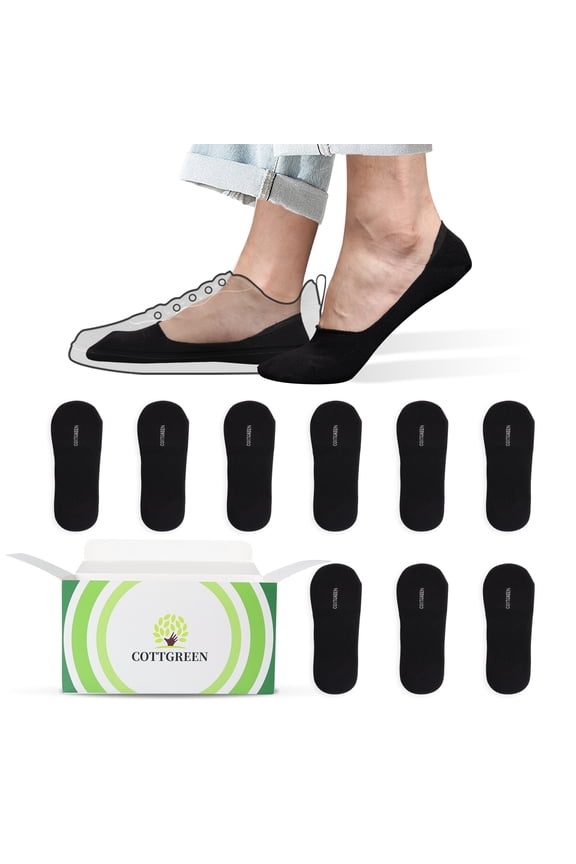 9Pack No Show Socks Men Black