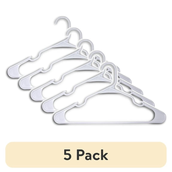 9Pack Plastic Adult Hangers for Heavy Clothing Arctic White with Accessory Hook