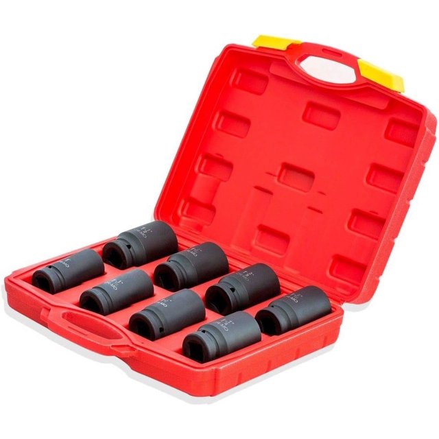9Pc 3/4" Drive Deep Impact CrV Socket Set SAE Heat Treated 6Point