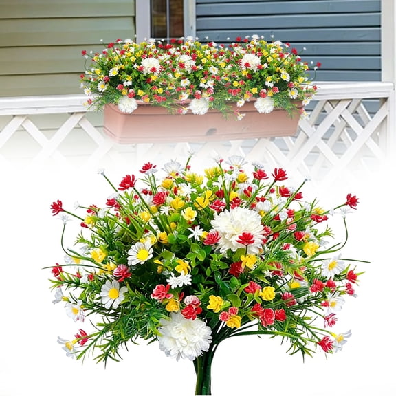 9Pc Artificial Flower Bouquet Artificial Flower Bundle For Living Room,Plastic Green