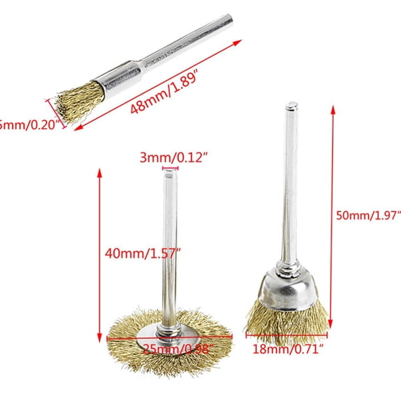 9Pc Brass Brush Wire Wheel Brushes Die Grinder Rotary Electric Tool For Engraver