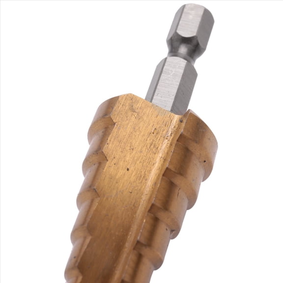 9Pc Hss Step Cone Taper Drill Bit Set Metal Hole Cutter Metric 3-12 4-12 4-20mm 1/4 Inch Titanium Coated Metal Hex Taper,9 x Step Drill Bit With Bag