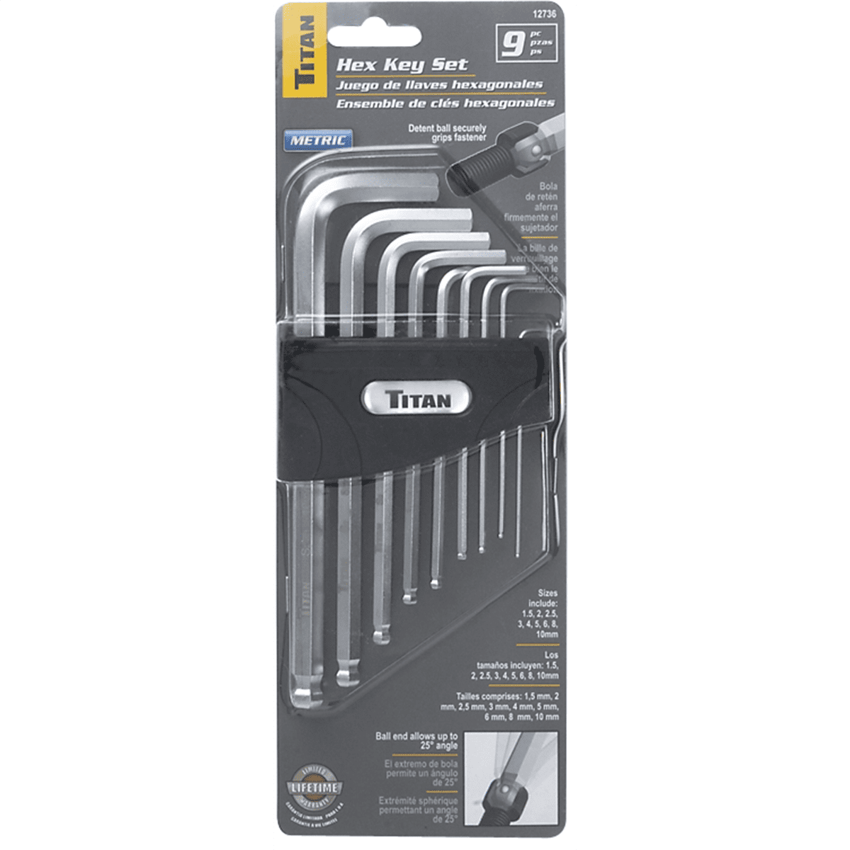 Wiha 22-Piece Ball End Hex L-Key Set - Inch & Metric Sizes, Precision Hex Keys