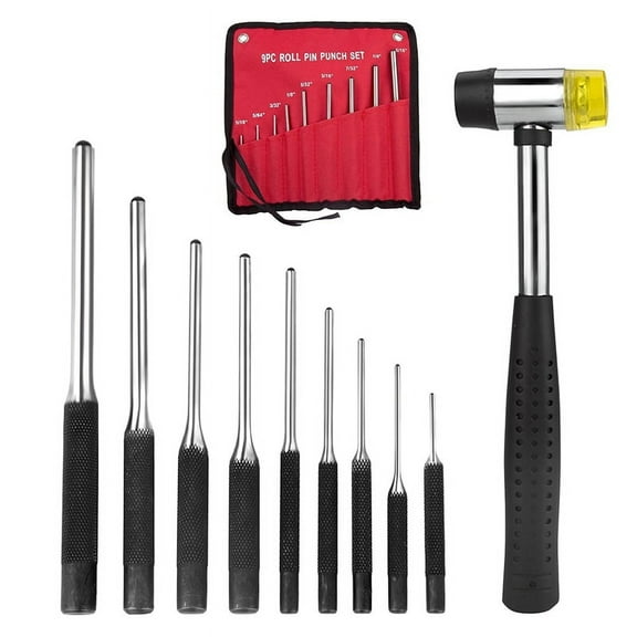 9Pc Steel Round Head Pins Punch Set Adjuster Punch Hunting Remover Pin Punch Tools Accessories Remove Repair Chisel Tool