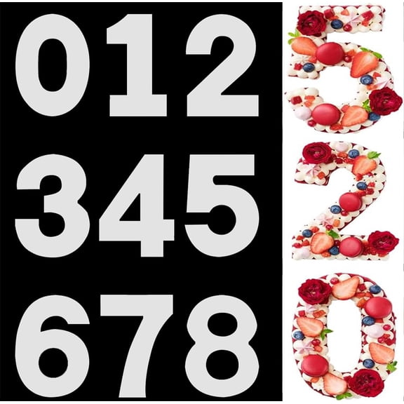 9Pcs 0-8 12inch Number Cake Stencils,TGY Large Plastic Template Numbers Stencil Mold Digital Decorating Templates for Fruit Handmade DIY Cake Wedding Party Decoration
