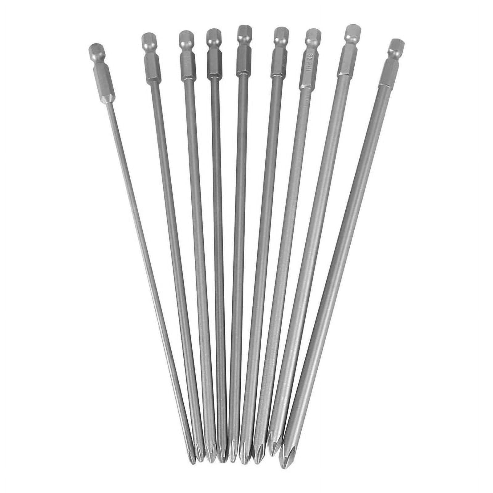 10 Stück PH0 Kreuzschlitz-Bits Mit Magnet – 75 Mm Lang, 1/4" Aufnahme, Aus Hartem S2-Stahl
