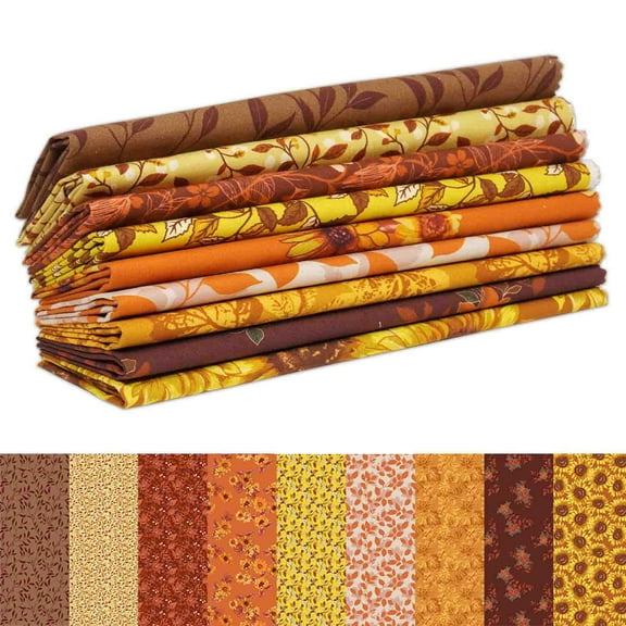 9Pcs 100% Cotton Bundles, 18" x 22" DIY Fabric Supplies Quilting Patchwork, Printed Fabric Fat Quarter for Quilting, Sewing Project, Patchwork, DIY Crafts - Autumn Serenity
