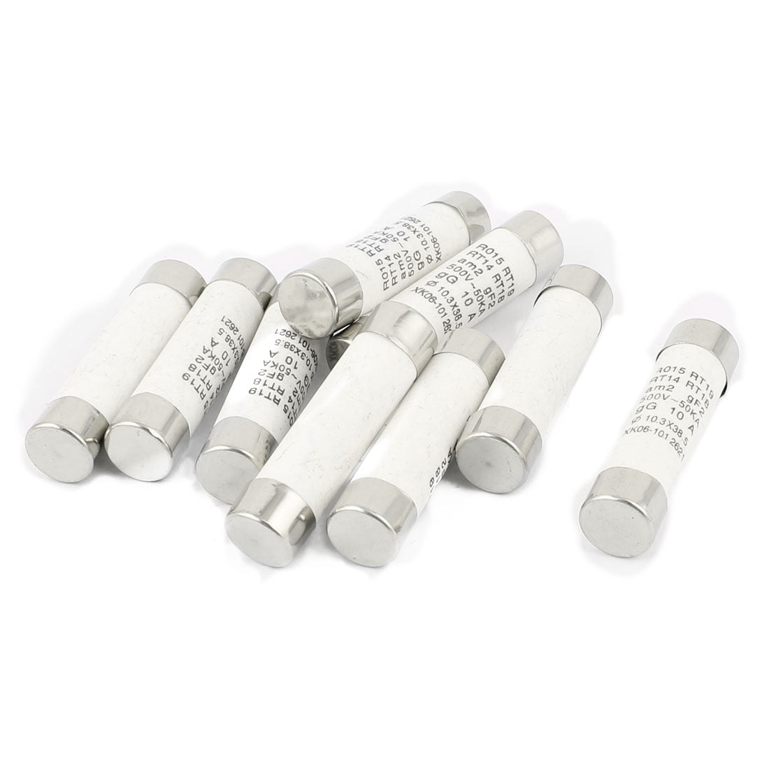 Tube Fuses R015 Rt18 Rt14 7 9Pcs 500V 10A RO15 RT18 RT14 10x38mm Fast Blow Cylindrical Ceramic Tube ...