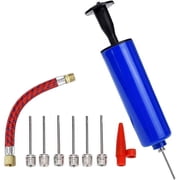 9Pcs 8 Inch Sports Ball Pump with Pin Needle Inflator for Basketball Football- 7 Gas Needles 1 Air Tube and 1 Tip Blue