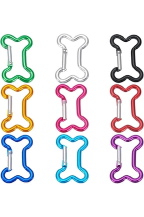 9Pcs 9 Colors Aluminum Rock Climbing Carabiners Keychain Clasps Bone Platinum Mixed Color 49x32x4mm for Craft Accessories