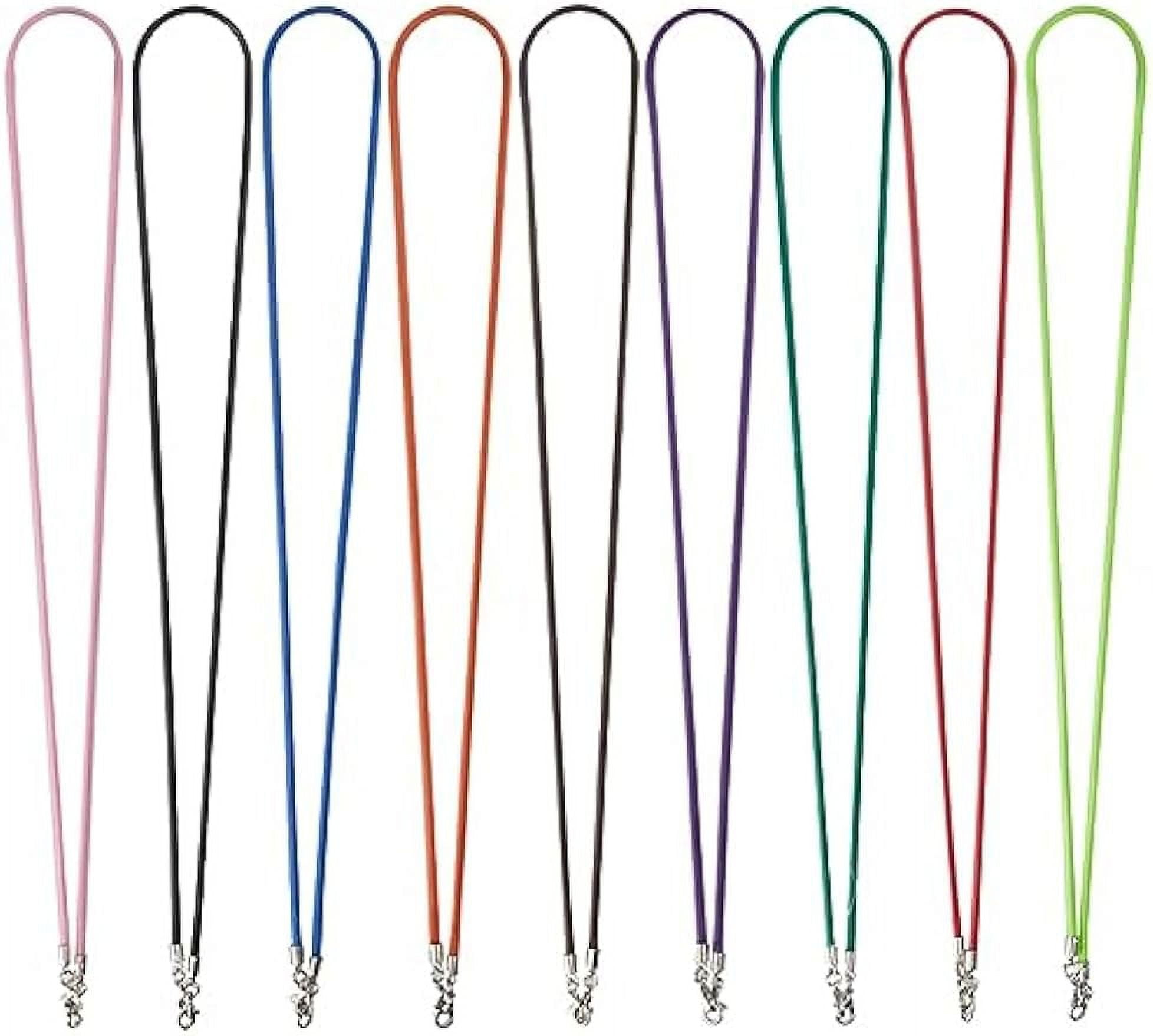 9Pcs 9 Colors Badge Breakaway Lanyards Face Lanyard Cotton Wax Cord