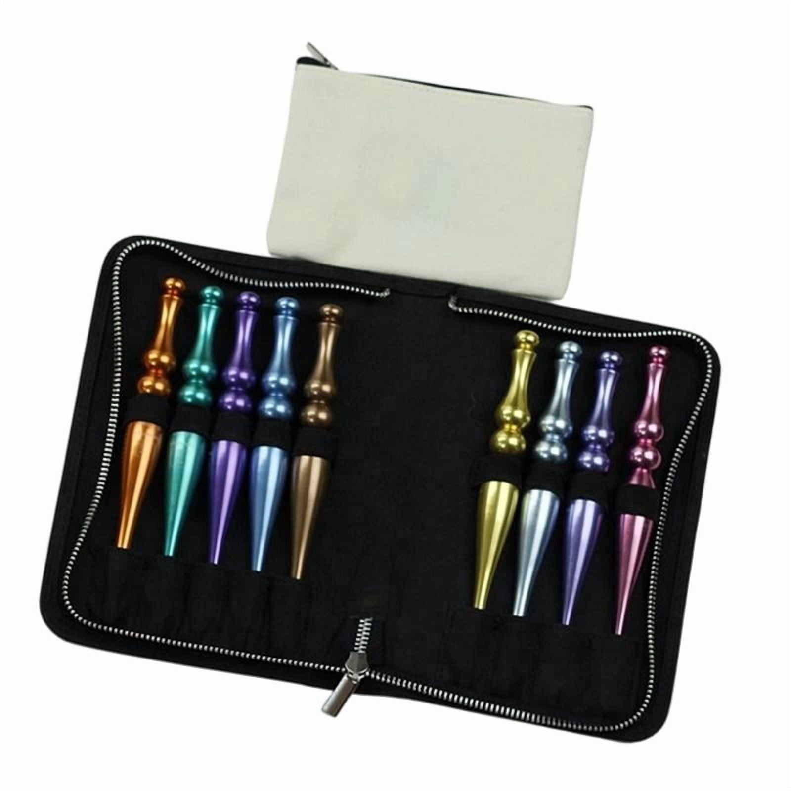 9Pcs Aluminum Alloy Crochet Hook Set Ergonomic Handle Crochet Hook Needle Knitting Tool for Crocheting 3.5mm-8.0mm