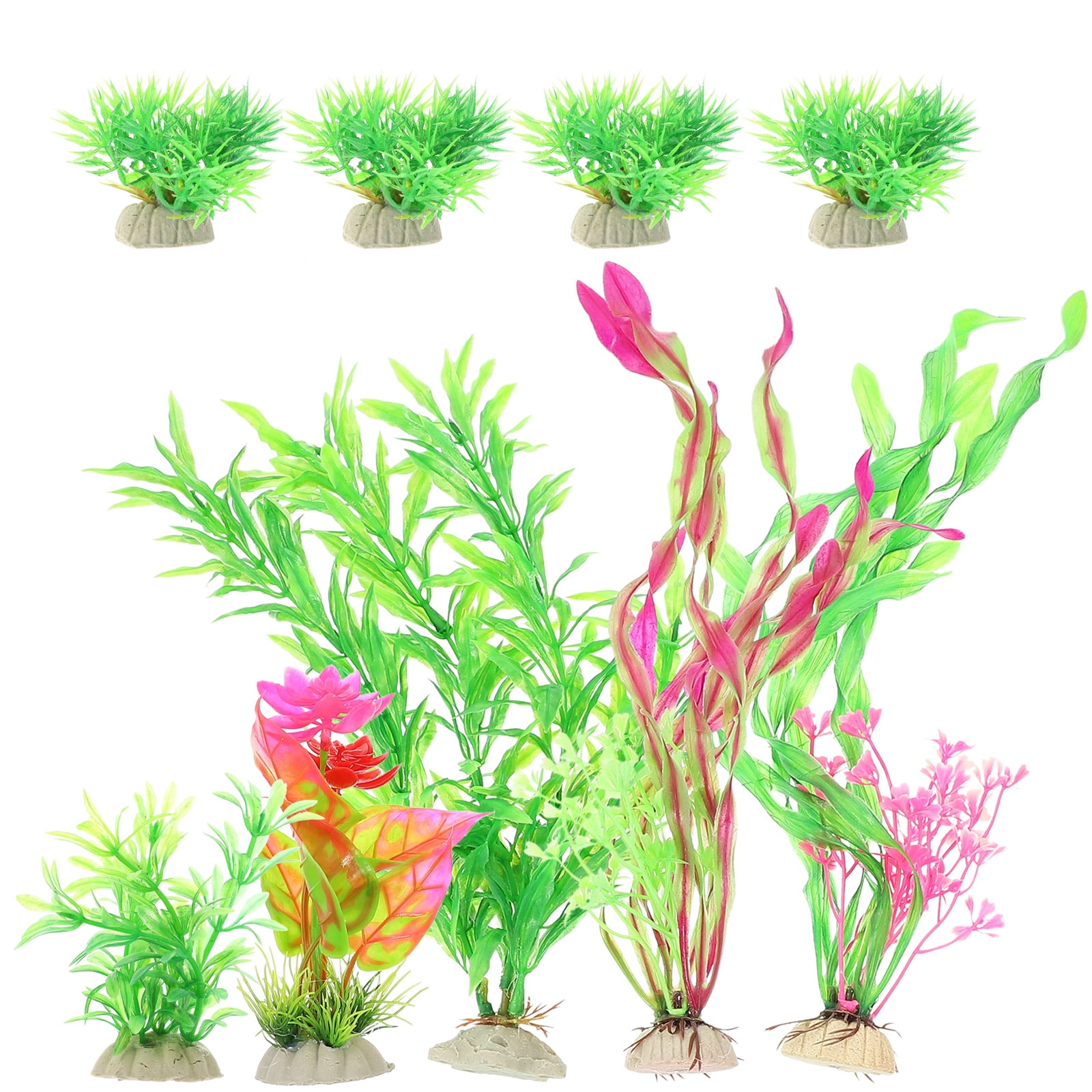 9Pcs Artificial Aquarium Plants Decorative Fake Plants Fake Aquarium