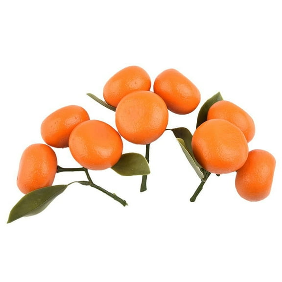 9Pcs Artificial Orange Fruit Plastic Fake Food Lifelike Kitchen Display Decors