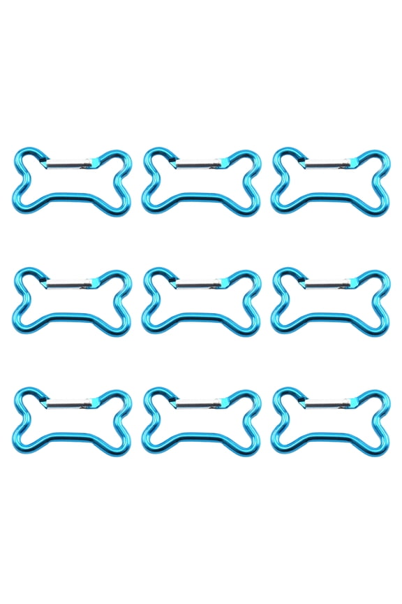 9Pcs Bone Shaped Spring Snapping Clip Aluminum Alloy Carabiner Key Rings Clip Outdoor Camping Keyring Hook Easy to Use