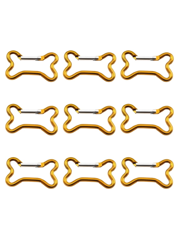9Pcs Bone Shaped Spring Snapping Clip Metal Keychains Buckle Backpacks Carabiner Dog Chain Buckle Connectors AntiRust