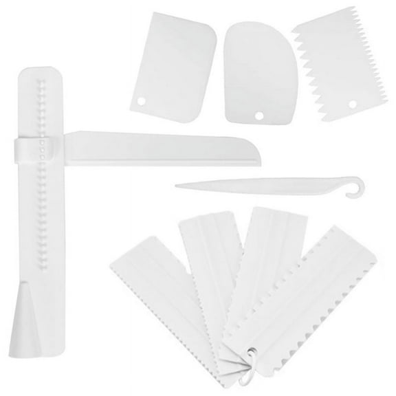 9Pcs Cake ,Cake Smoother, Adjustable DIY Baking Decorating Tools for Applying Icing to Ca C1378