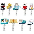 thumbnail image 1 of 9Pcs Cat Theme Felt Badge Reel Holders Cute Reel Retractable Nurse Badge Holders Animal Badge Reel Clips with Alligator Clip Nursing Name Badge Holder for Doctor Teacher, 1 of 9
