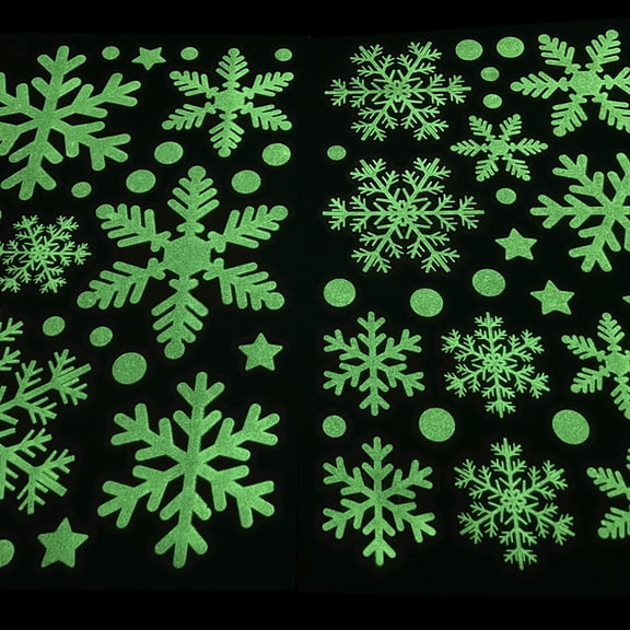 9Pcs Christmas Luminous Snowflake Window Sticker Merry Christmas Decoration For Home Xmas PVC Snowflakes Wall Stickers Decal New Year