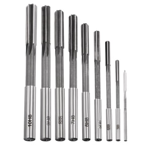 9Pcs Chucking Reamer Set Lathe Machine Reamer Straight Flute Milling Cutter High Speed Steel H8 Tolerance