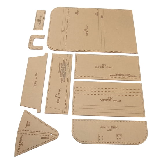 9Pcs Clear Acrylic Wallet Pattern Stencil Template Set for Leather Hand Craft DIY Tool, Dual Unit 11.8x7.8x0.07 Inches / 30x20x0.2 cm