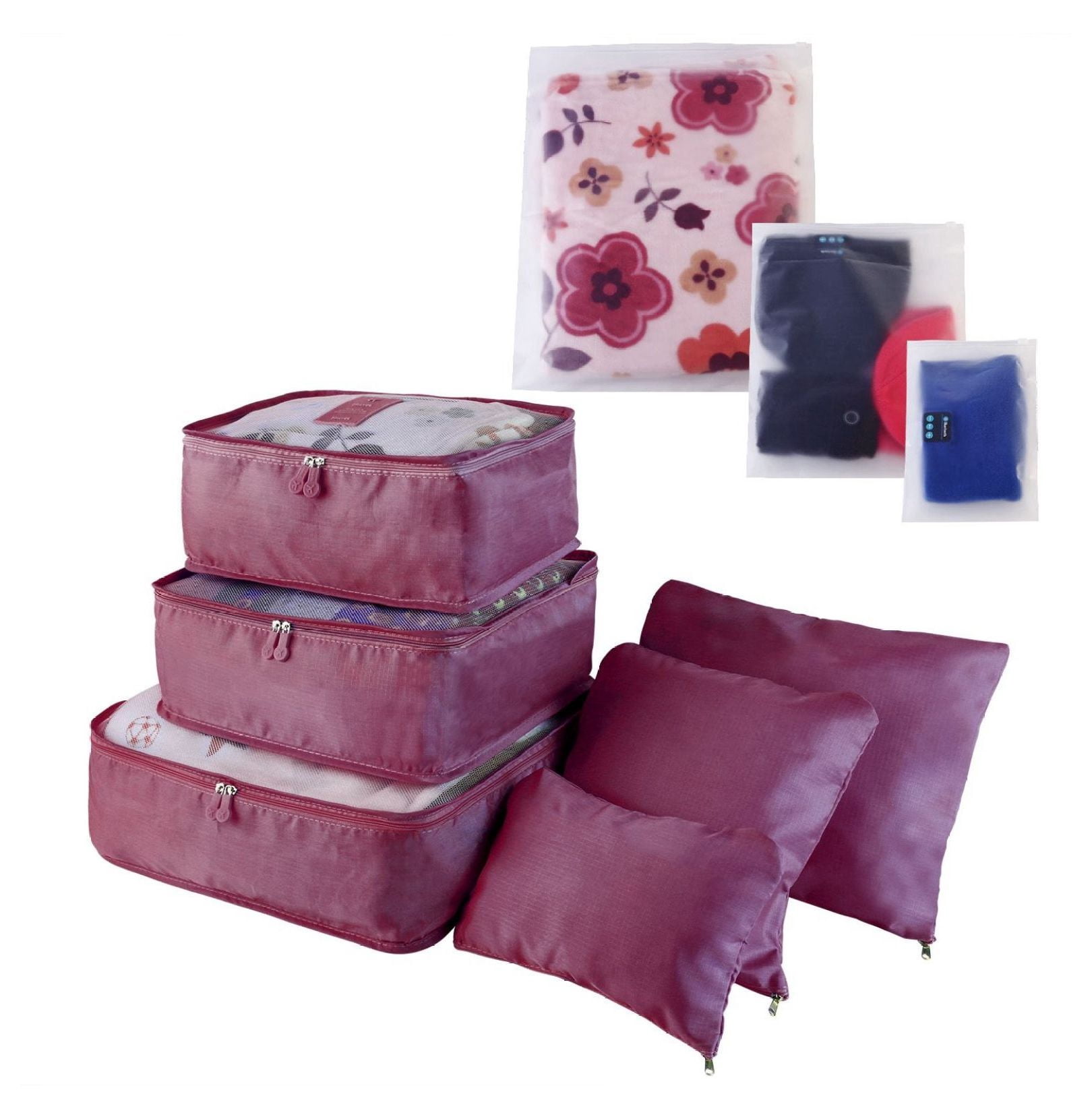 9Pcs Clothes Storage Bags Water-Resistant Travel Luggage Organizer ...