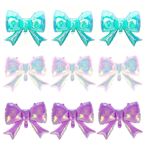 9Pcs Colorful Bow Balloons for Birthday Wedding Anniversary Engagement Party Decorations Supplies