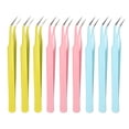 thumbnail image 1 of 9Pcs Curved Pointed Craft Tweezers with Protective Cover for Eyelash Extensions, 1 of 7