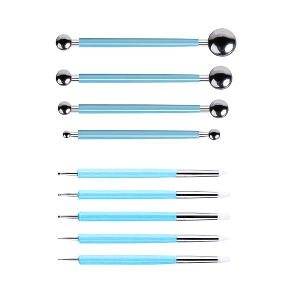 9Pcs Double Head Pottery Texturing Dotting Tool Multifunctional Clay Modelling Embossing Tool for Engraving Detailing