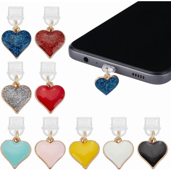 9Pcs Dust Plug Charms Mobile Dustproof Plugs Type C Dust Plug Charm Type C Port Protector for Most Type-C Phone Mixed Color