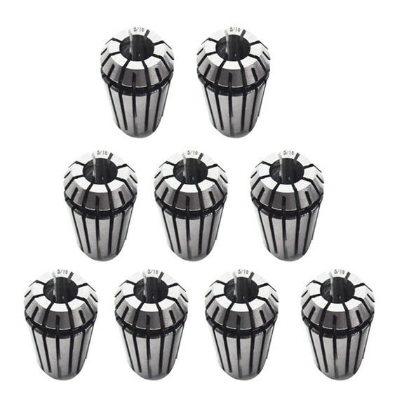 9Pcs ER16 Spring Collet Set 1/8" 5/32" 3/16" 7/32" 1/4" 9/32" 5/16" 11/32" 3/8"