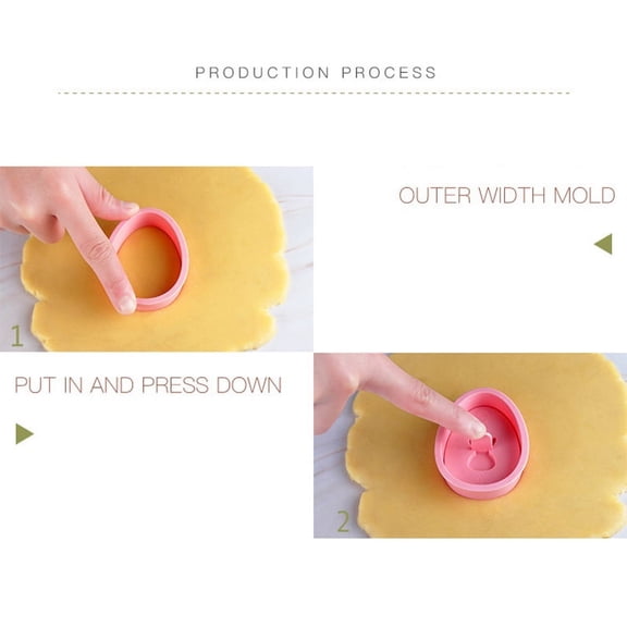 9Pcs Easter Rabbit Biscuit Mold Plastic Bunny Egg Cookie Cutter Stamp Embosser Easter Party Fondant Cake Baking Decoration Tools