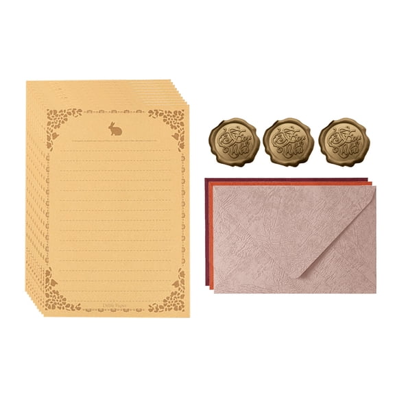 9Pcs Envelopes, 30 Sheets Paper, 16.5*11Cm/21*14.8Cm, Pink+Orange+Red, Card Invitation Envelopes - Pink+Orange+Red