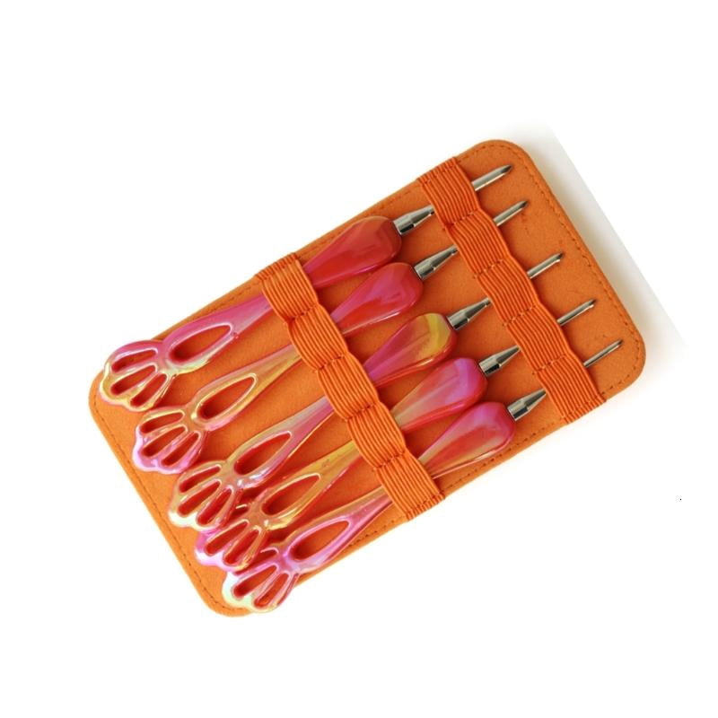 9Pcs Ergonomic Acrylic Grip Crochet Hook Aluminium Crochet Needle for Knitting