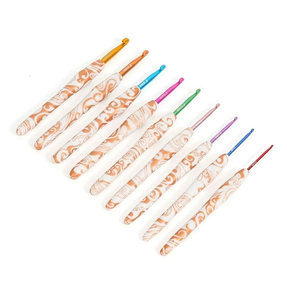 9Pcs Ergonomic Crochet Hook 2mm-6mm for BeginnerAdu1tKnitting Sweater Bag