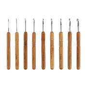 9Pcs Ergonomic Crochet Hook Wood Handle Crochet Hook 2.0mm-6.0mm for Knitting