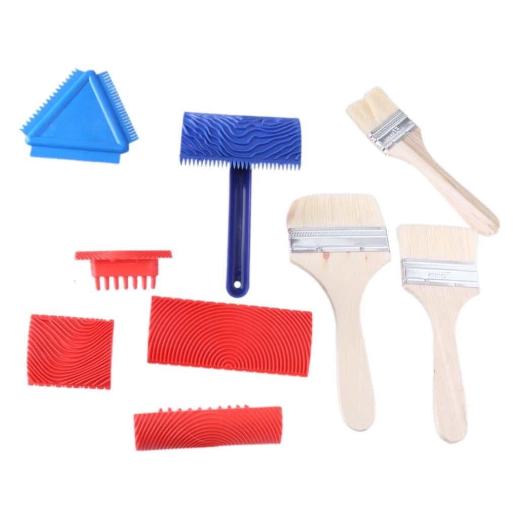 Wood Graining Painting Tool Set – 7 Pieces, Soft Rubber Grain Roller & Applicators, Reusable, For Walls, Furniture, Floors, DIY Décor