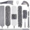 thumbnail image 1 of 9Pcs Feather Duster with Extension Pole Up to 100'',Extendable Bendable Washable Long Feather Duster, 1 of 8