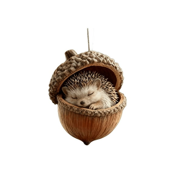 9Pcs Forest Animal Acorn Ornaments, Cozy Forest Christmas Ornaments, Pine Cone Animal Christmas Tree Hangning Ornaments, 2D Acrylic Christmas Decorations for Home Decor