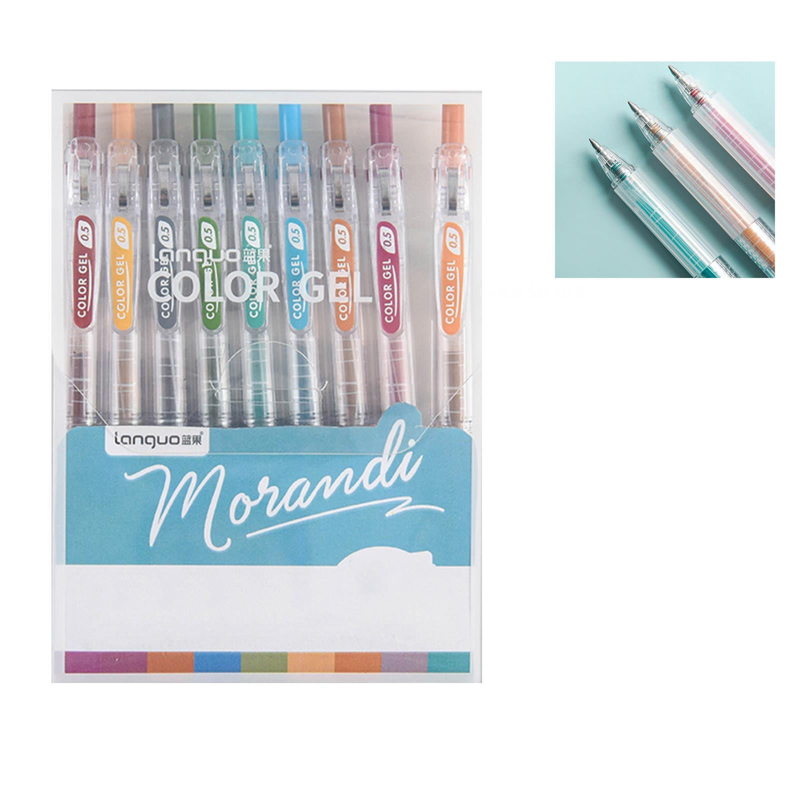 9pcs Colored Gel Pens, 9 Pastel Ink Colors, Cute Pens 0.5mm Fine