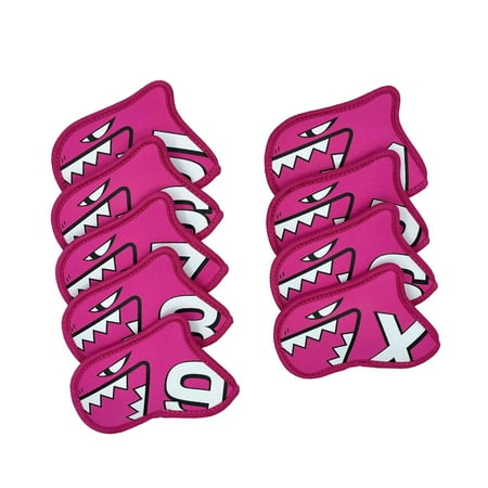 9Pcs Golf Iron Covers Set Protector Fashion Waterproof Protection Sleeves Golf Club Headcovers with Number Tags for Outdoor Sports Women Red